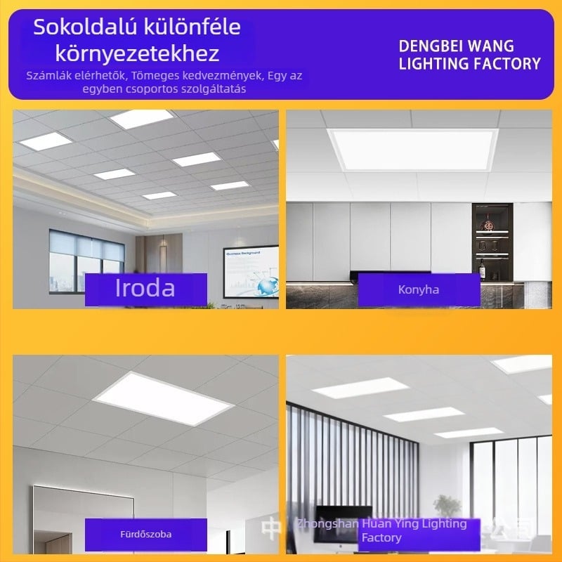 LED panel lámpa mennyezetre, 300×450 mm és 450×900 mm, alumínium mennyezeti panel LED közvetlen fény
