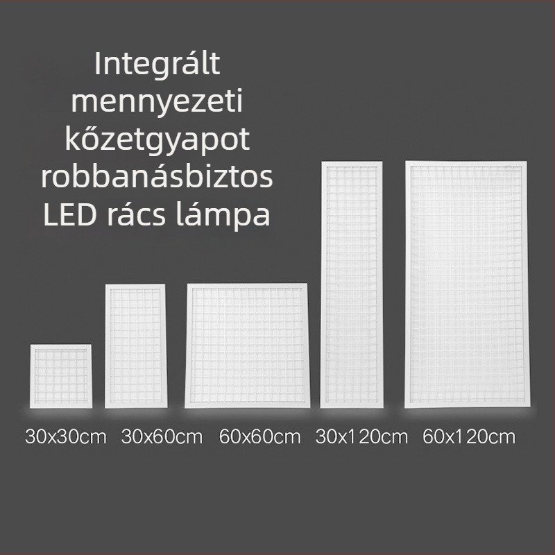 Beépített vas hálóval rendelkező robbanásbiztos LED panellámpa, 30×30 cm és 60×60 cm