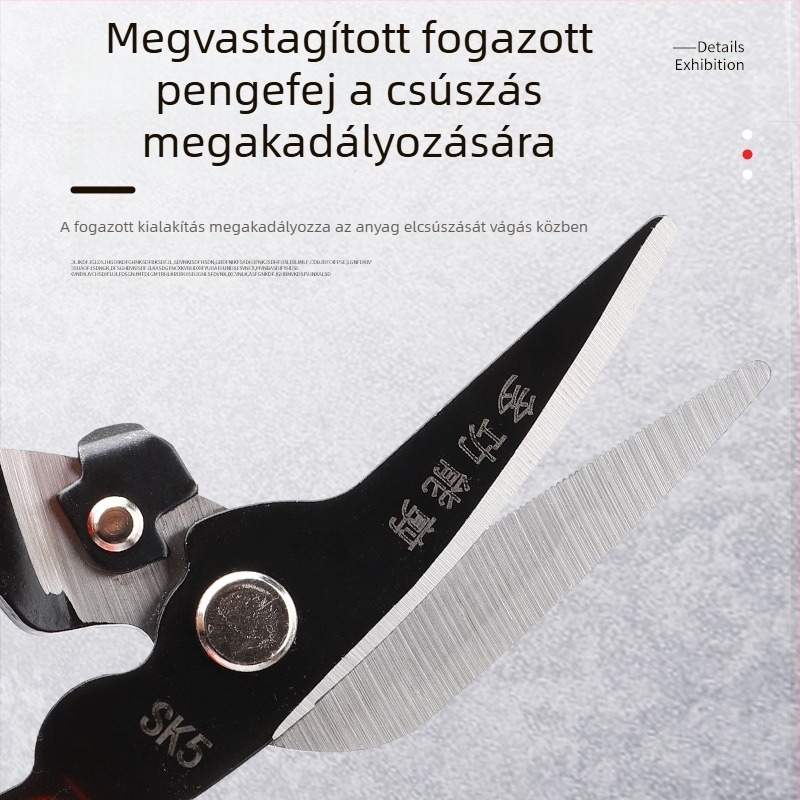 Ipari lemezolló – nehéz teherbírású, többfunkciós kézi olló acél- és alumínium lemezekhez.