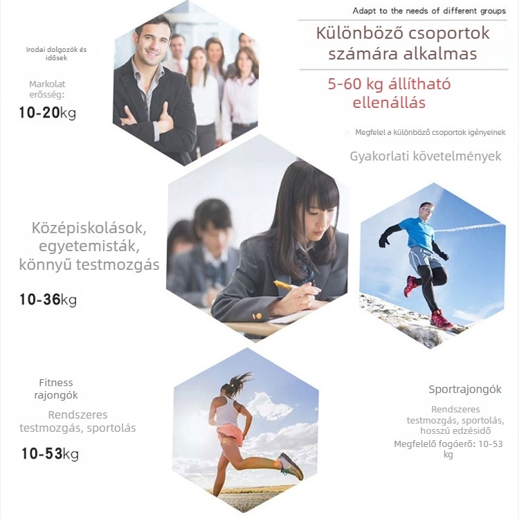 5-60 kg-os fogás-erőedző, hordozható, állítható R-formájú kézi rehabilitációs eszköz