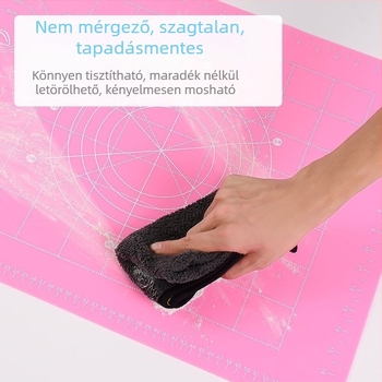 Platina szilikon sütőmatrac tészta- és süteményekhez, mérő dagasztó matrac, élelmiszer-minőségű nyújtó matrac