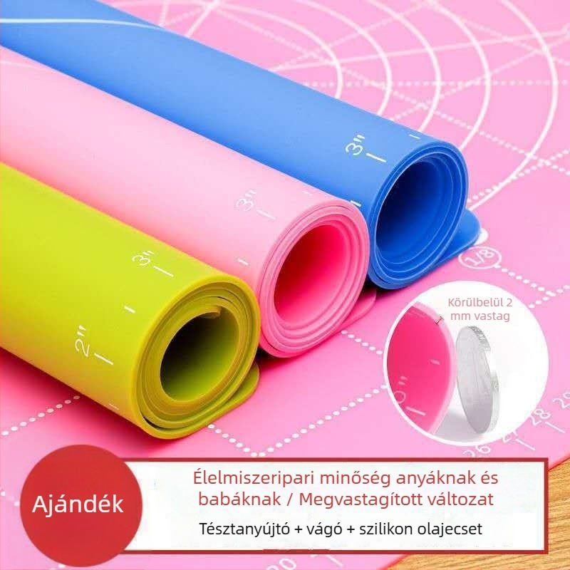 Platina szilikon sütőmatrac tészta- és süteményekhez, mérő dagasztó matrac, élelmiszer-minőségű nyújtó matrac