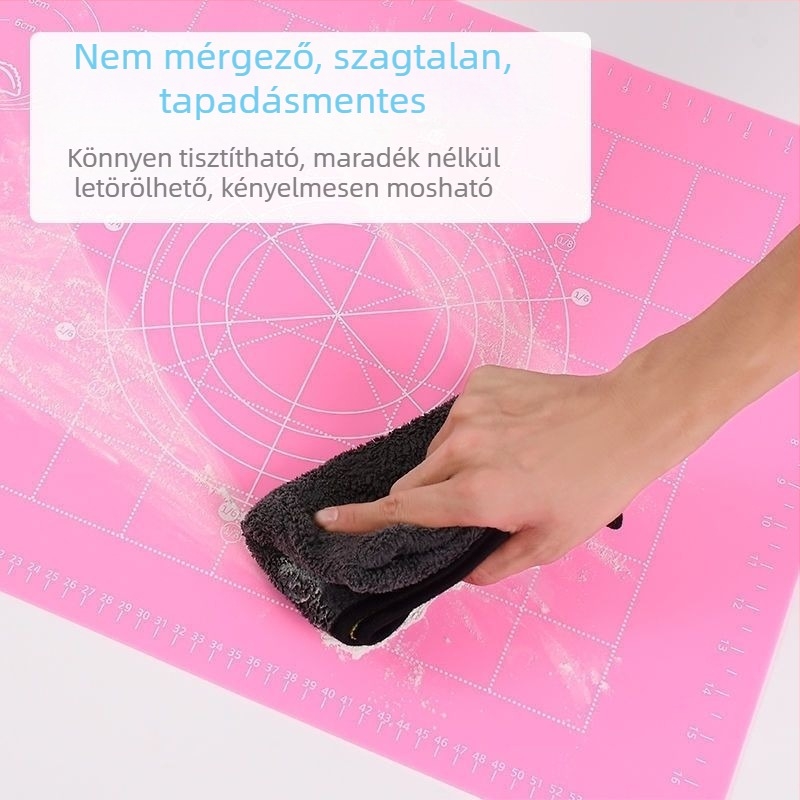 Platina szilikon sütőmatrac tészta- és süteményekhez, mérő dagasztó matrac, élelmiszer-minőségű nyújtó matrac