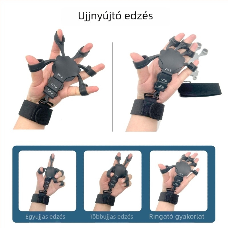Szilikon ujj-edző, eszköz a fogáerő fejlesztéséhez, csuklófeszítő, vénás rehabilitációs tréner