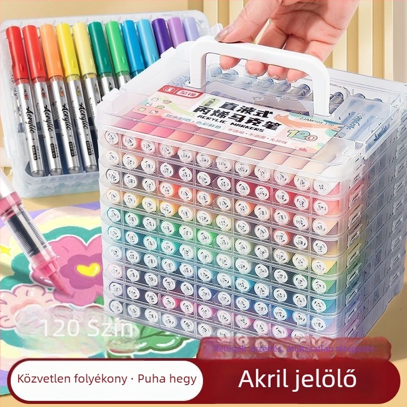 Direkt folyékony, puha végű akril filctoll készlet, átlátszatlan vízálló akvarell filctollak, rétegző színek DIY grafitihoz