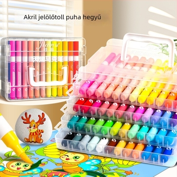 Közvetlen folyékony akril filctoll gyerekeknek, nem áthatoló vízfesték filctoll, színes toll