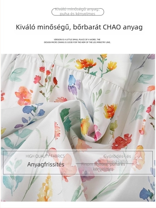Koreai stílusú fehér vintage virágos midi szoknya nőknek, nyár, magas derekú, A-vonal, puffos