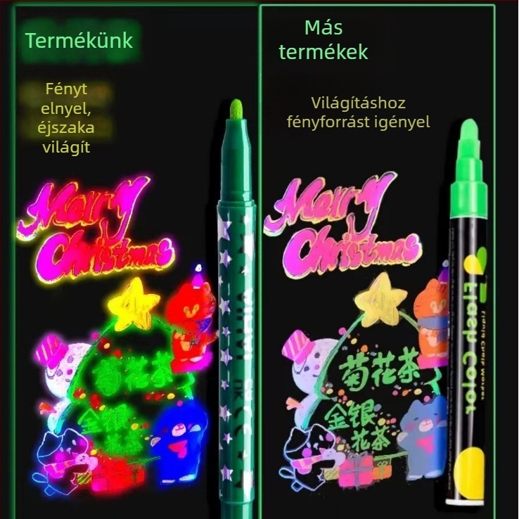 Éjjel világító graffiti markerek, vízbázisú, fluoreszkáló