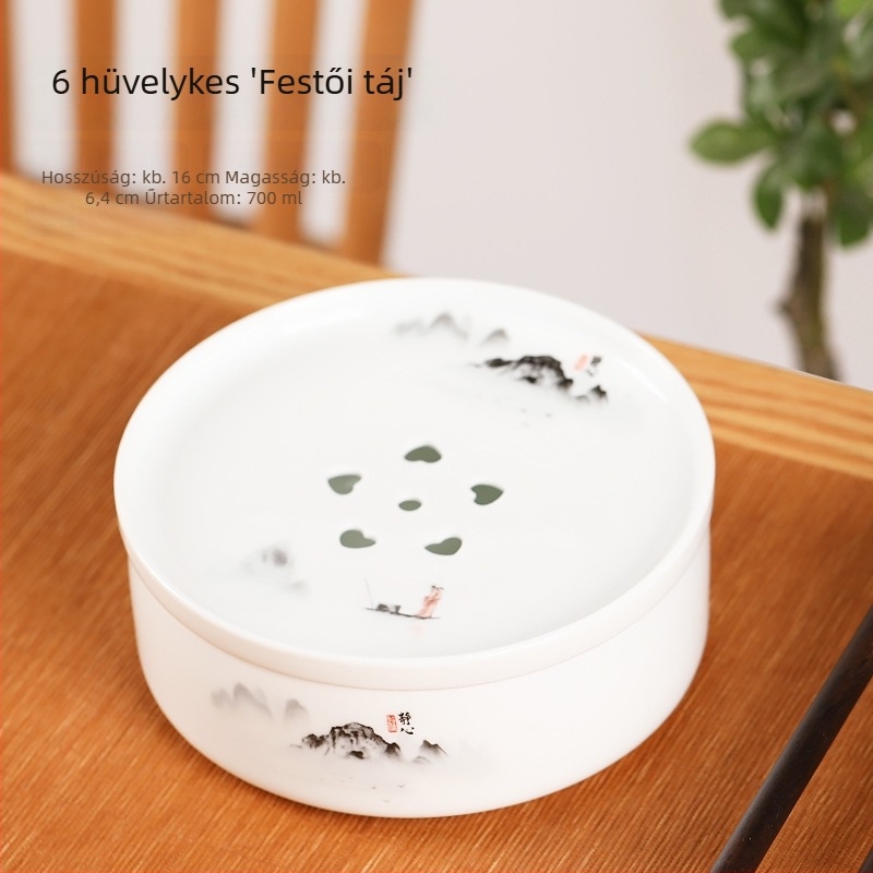 Gongfu utazó teáskészlet kerámiatálcával, fehér porcelán, hordozható otthonra, autóba és kültéri használatra