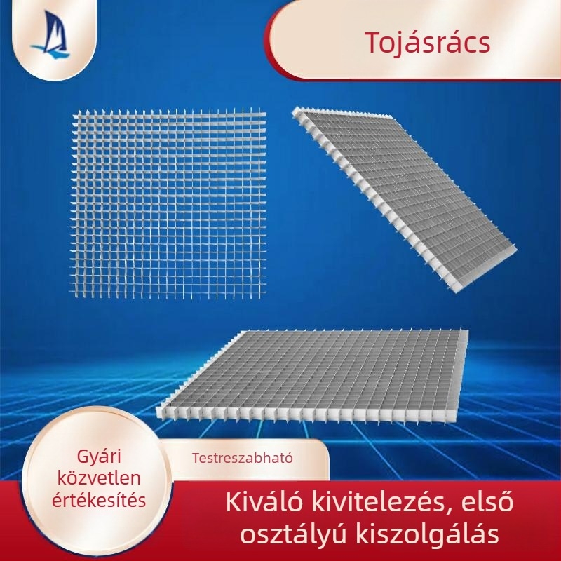 Alumíniumötvözetű 45°-os tojásrácsos szellőző, tojásrács háló, méretre vágható