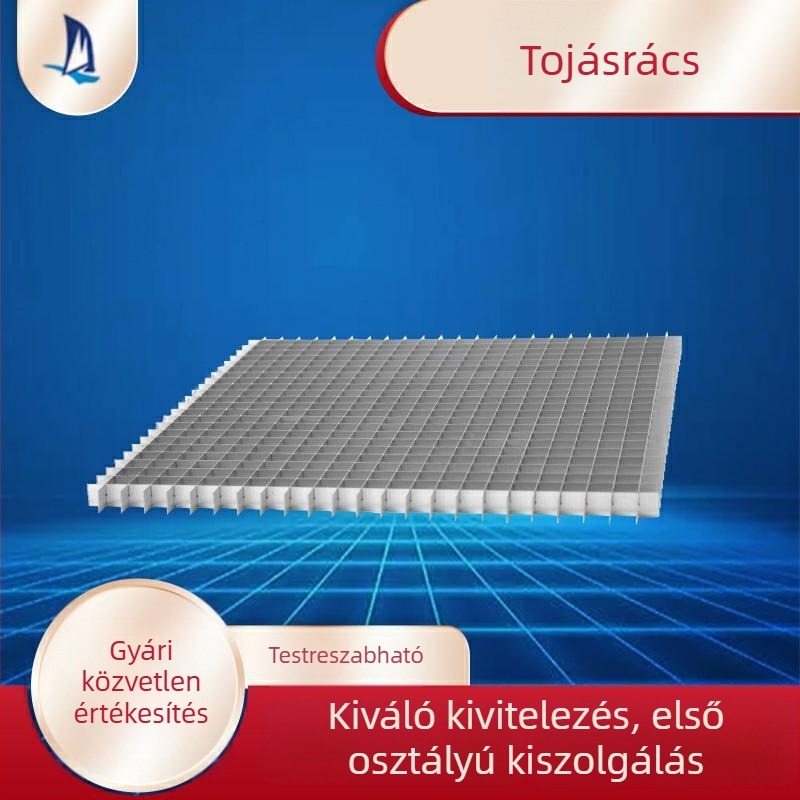 Alumíniumötvözetű 45°-os tojásrácsos szellőző, tojásrács háló, méretre vágható