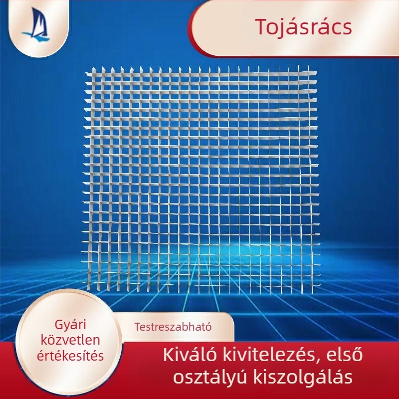 Alumíniumötvözetű 45°-os tojásrácsos szellőző, tojásrács háló, méretre vágható