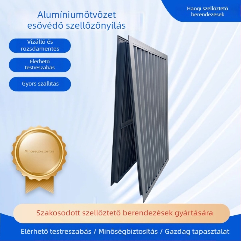 Ipari épületek HVAC-rendszereihez alumínium ötvözetes esővédett levegőkiárat