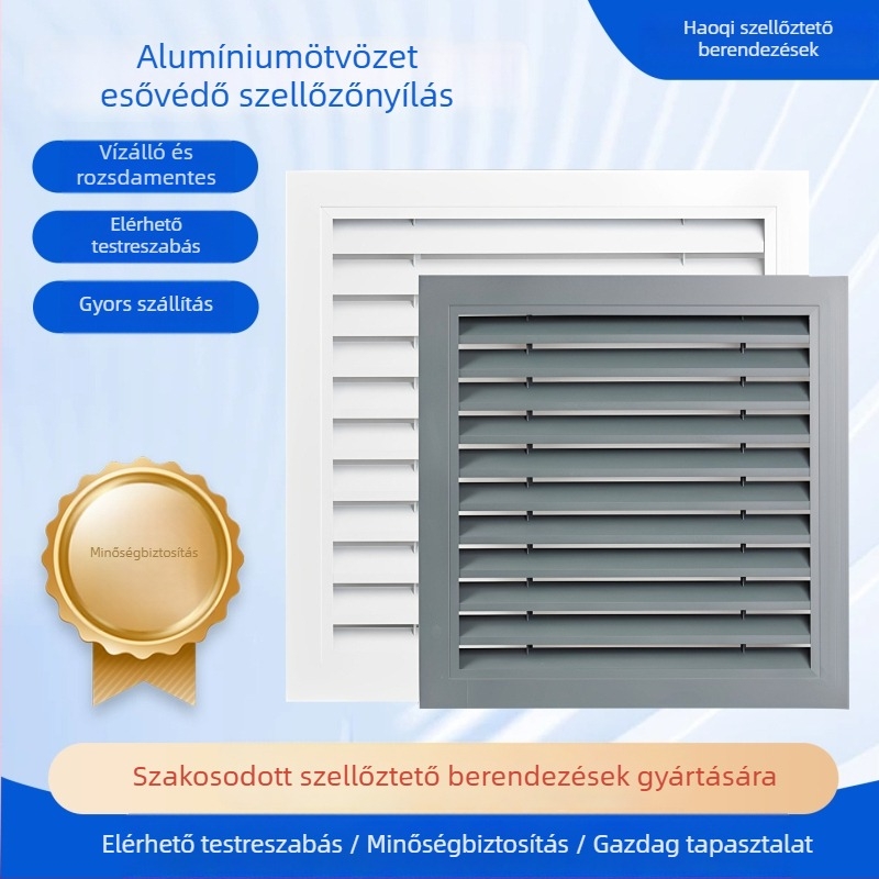Ipari épületek HVAC-rendszereihez alumínium ötvözetes esővédett levegőkiárat