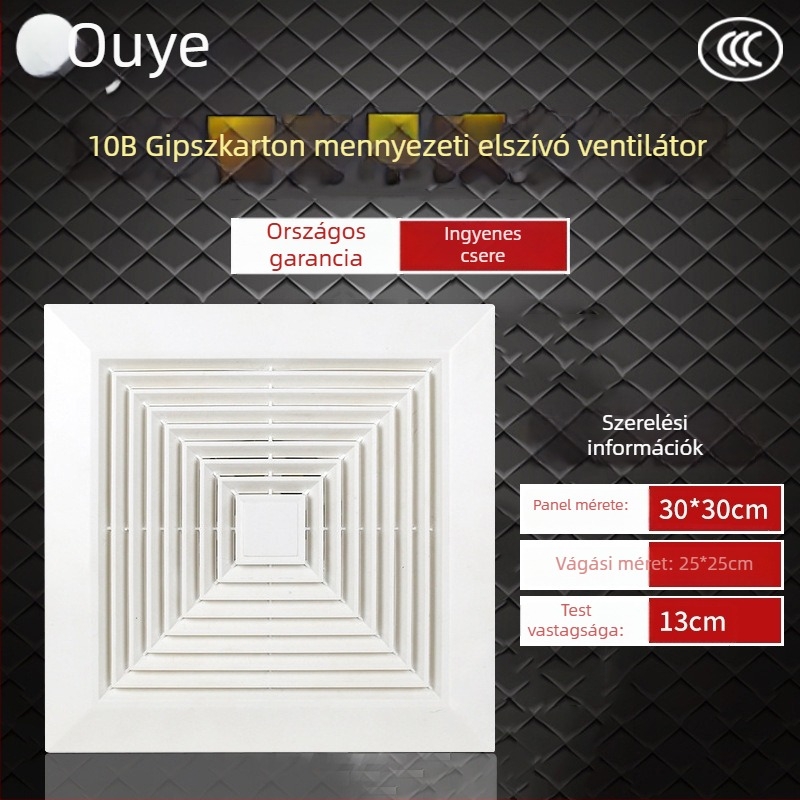 Ono ouye 900-4 Gipszkarton mennyezeti szellőztető ventilátor, konyha és fürdőszoba számára, 40W, 220V, Energiahatékonysági osztály 1