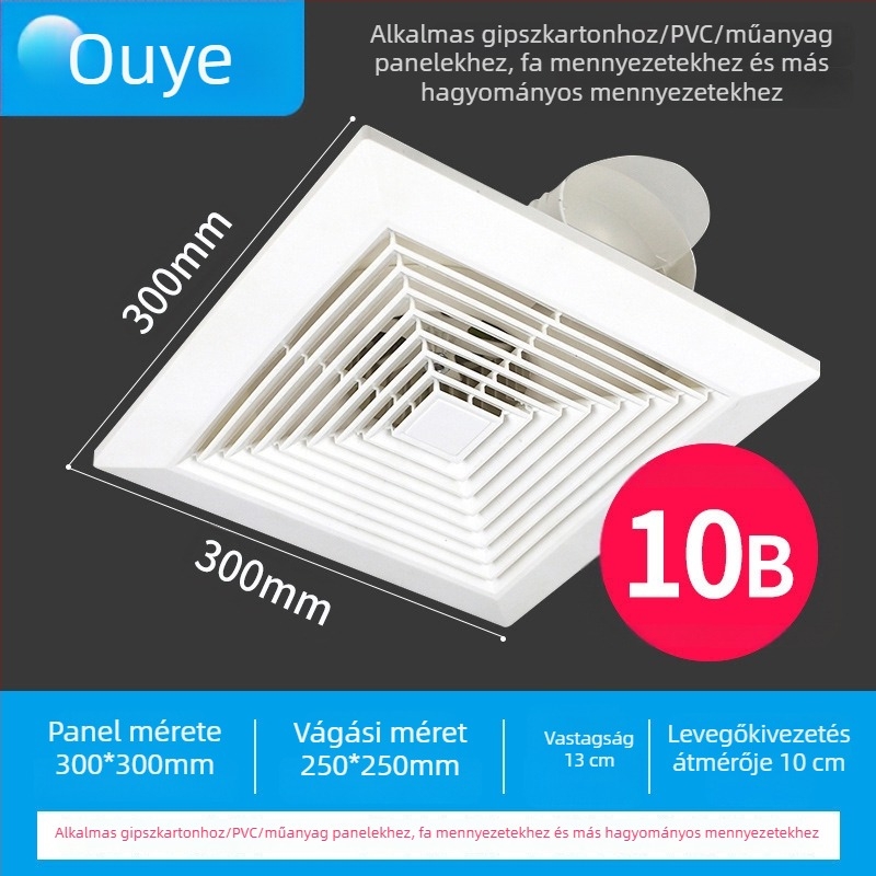 Ono ouye 900-4 Gipszkarton mennyezeti szellőztető ventilátor, konyha és fürdőszoba számára, 40W, 220V, Energiahatékonysági osztály 1