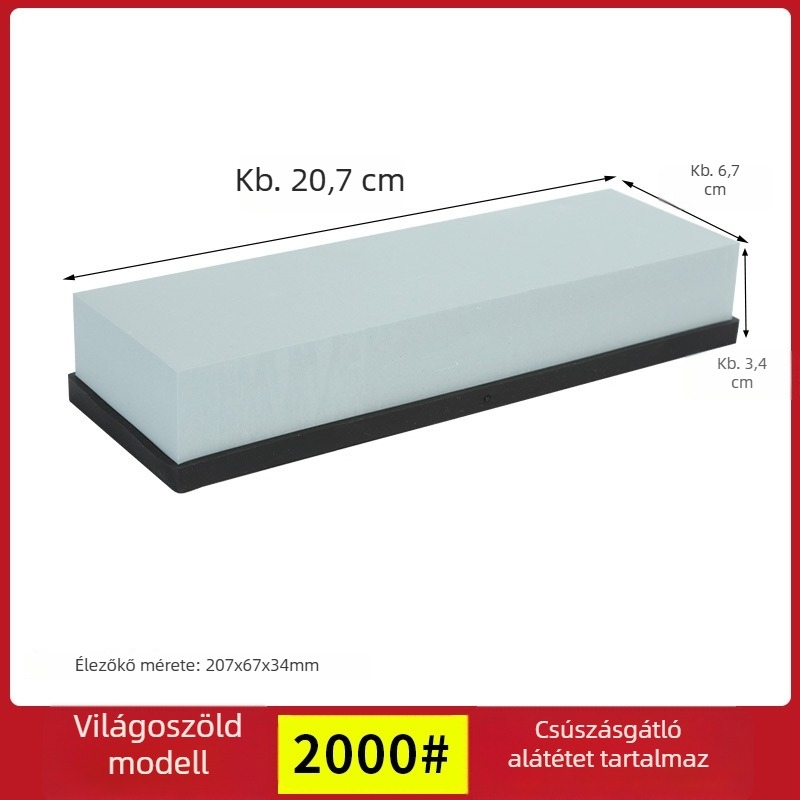 Háztartási élező kő konyhai használatra, szilícium-karbid, egyoldalas olajos élező kő, fehér korund