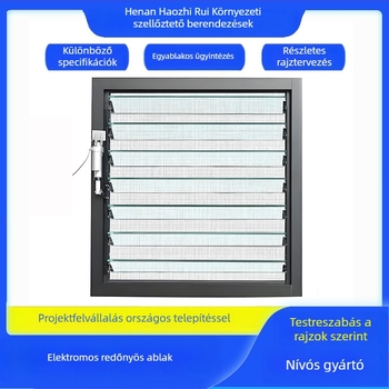 Elektromos alumíniumötvözet ventilező redőny tűzvédelmi csatlakoztatott szellőztetéssel és esővédelmi funkcióval, beépített nyitható szellőzőablak gyárak számára