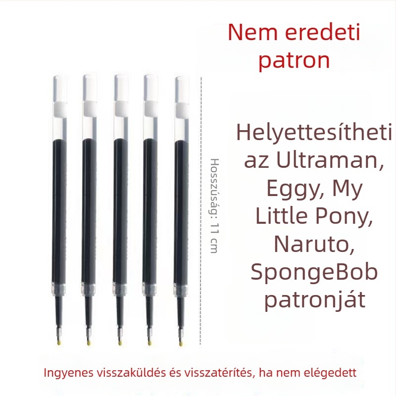0,5 mm fekete gél toll töltő, nyomógombos típus, fém ház, gyorsan száradó