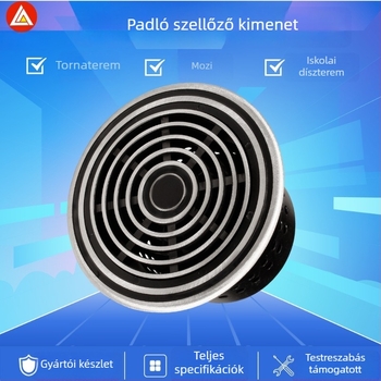 Öntött alumínium kör alakú padlószellőző, edzőteremhez és mozihoz, teherbíró forgó légáramlattal
