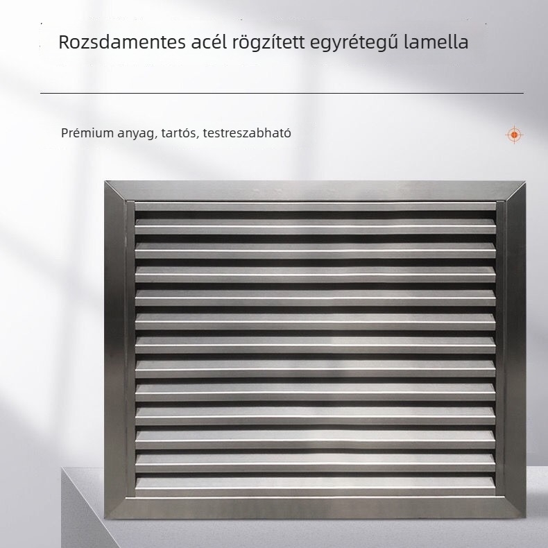 304 rozsdamentes acél lamellák esővédett légkimenet és szellőzéshez, dekoratív