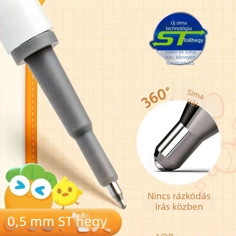GR7946 Nyomógombos tolltöltő, dörzsölő és törölhető, 0,5 mm, hőérzékeny varázsvíz, 3–5. osztályos diákok számára