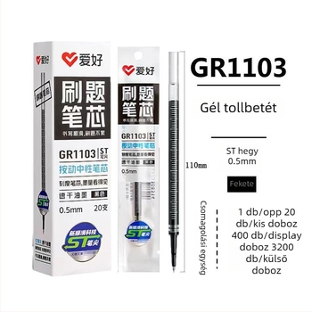 Hobby GR1103 Új ST Nyomó refill készlet diákok számára: fekete ecsetrefill és piros korrekciós gél refill