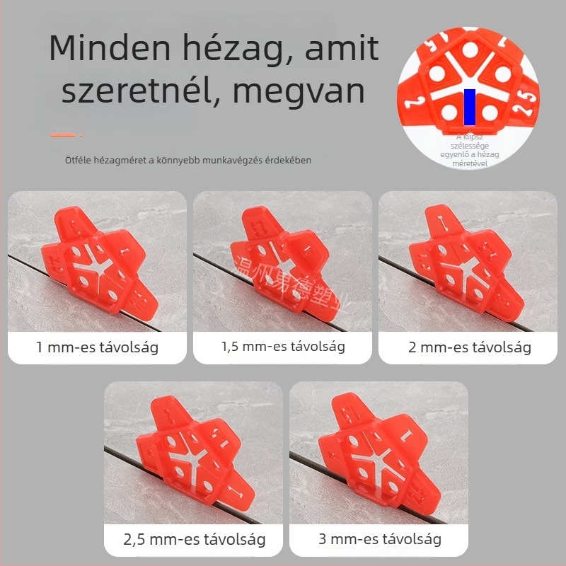 Ötfokú csillag alakú kereszt csempe szintező, pontos pozicionálás és fugák megtartása, 5 az 1-ben