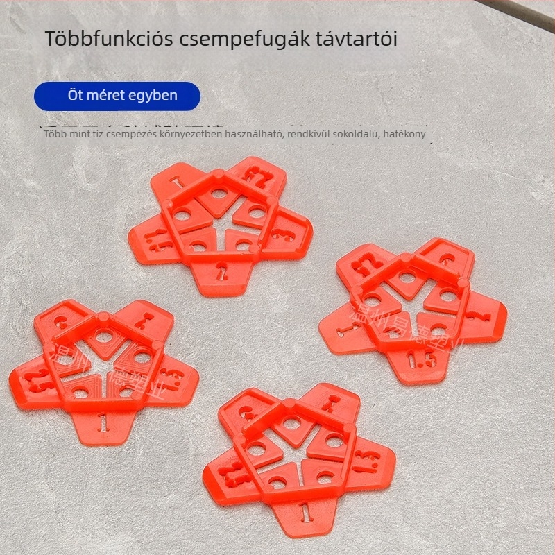 Ötfokú csillag alakú kereszt csempe szintező, pontos pozicionálás és fugák megtartása, 5 az 1-ben