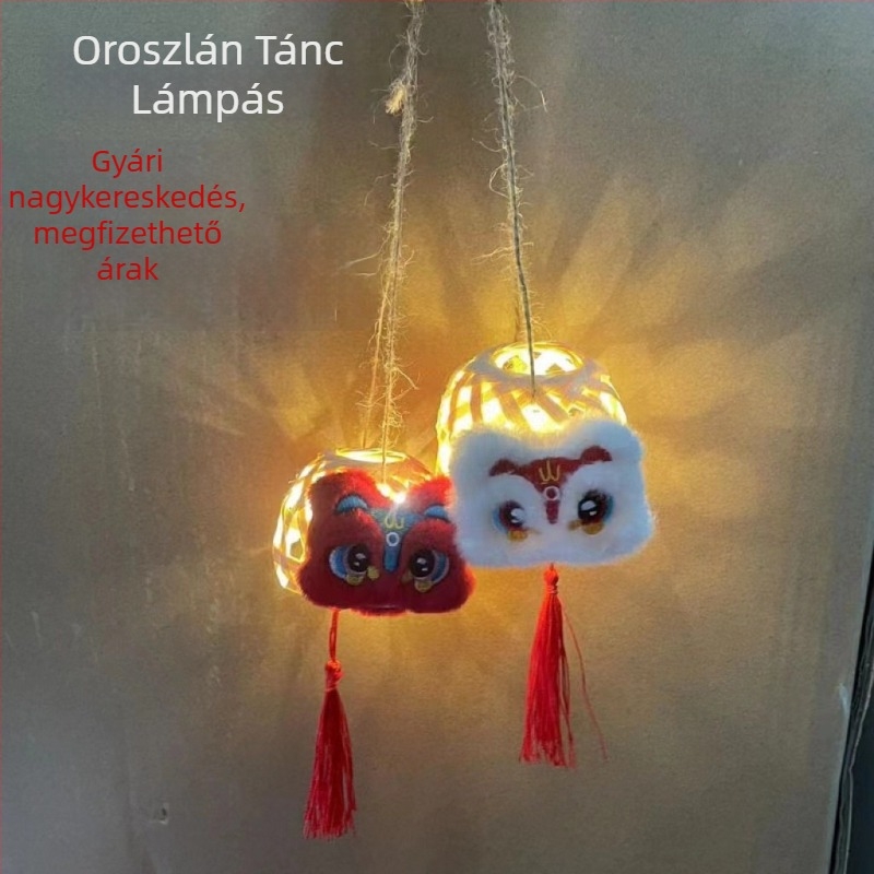 Chaoshan stílusú bambusz fonott lámpa világítással — kis lámpás éjszakai piacra
