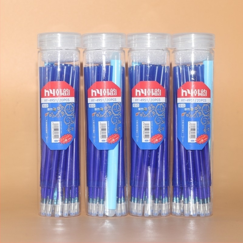 Han Yun nyomógombos radírozható tollbetét, modell 4951, 0,5 mm, kék-fekete