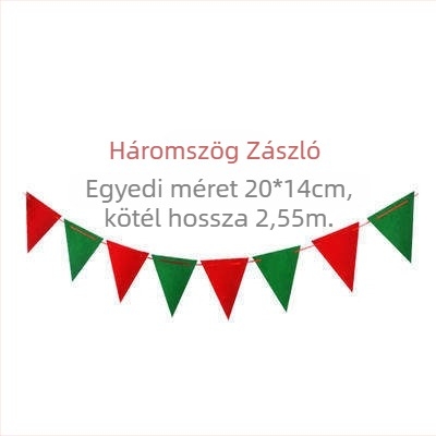 Karácsonyi filc díszek háromszög lobogókkal – függő ablakdekoráció