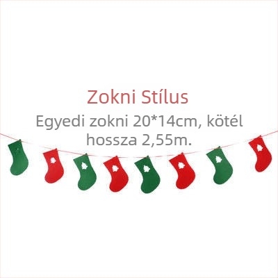 Karácsonyi filc díszek háromszög lobogókkal – függő ablakdekoráció