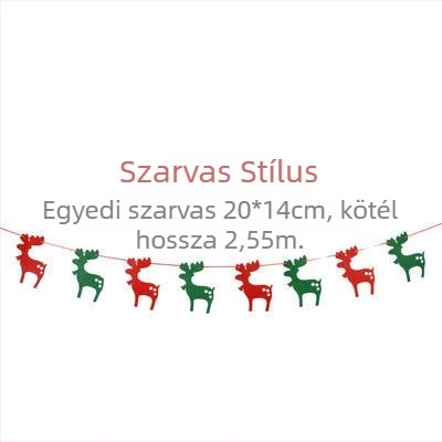 Karácsonyi filc díszek háromszög lobogókkal – függő ablakdekoráció