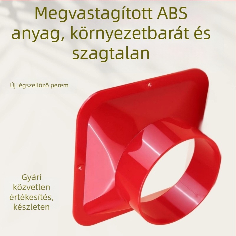 ABS légkivezető csatlakozó, kemény műanyag, négyzetesről kerekre