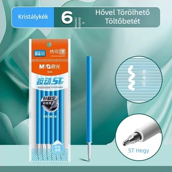 Hővel törölhető gél tollbetét, 0,5 mm hegy, modell 9604, fekete