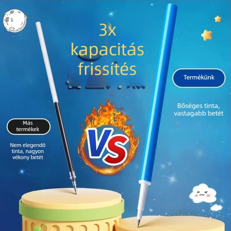 Hővel törölhető gél tollbetét, 0,5 mm hegy, modell 9604, fekete