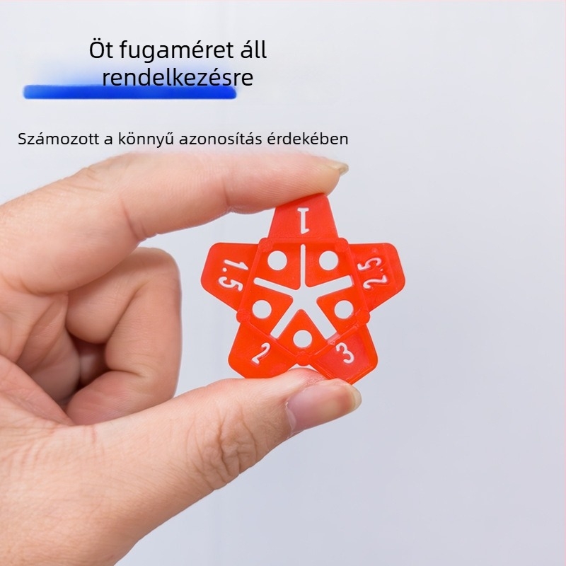 Ötfokú csillag kereszt-kártyával ellátott multifunkciós csempe szintező – szintezés, pozicionálás, hézag-tömítő, lerakás és rögzítés