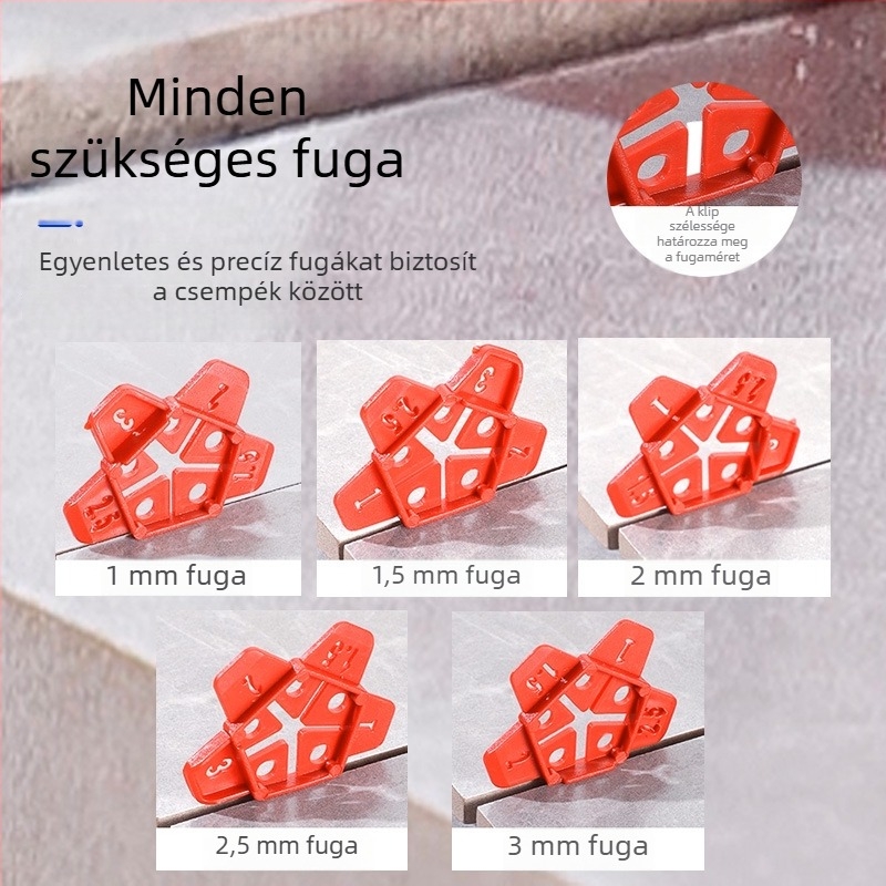 Ötfokú csillag kereszt-kártyával ellátott multifunkciós csempe szintező – szintezés, pozicionálás, hézag-tömítő, lerakás és rögzítés