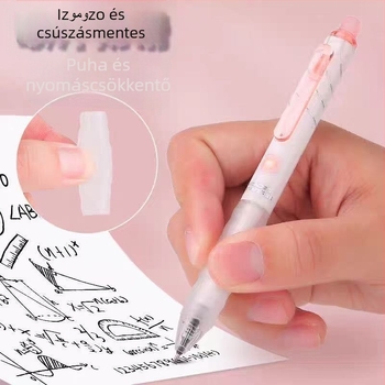 Nyomógombbal működő, radírozható víz toll gyerekeknek, 0,5 mm hegy, kristálykék test, fekete tinta