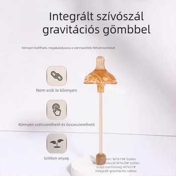 Widie Bear cumisüveg és szívószál kiegészítők, szilikon nano-ezüsttel, széles szájú, univerzális