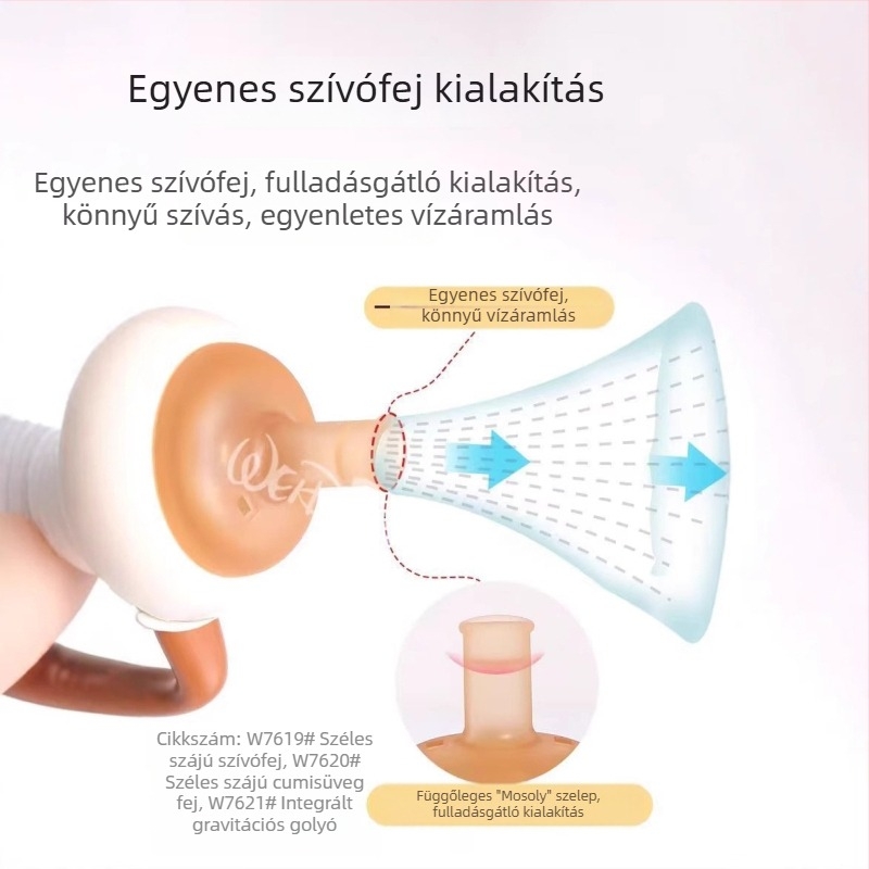Widie Bear cumisüveg és szívószál kiegészítők, szilikon nano-ezüsttel, széles szájú, univerzális