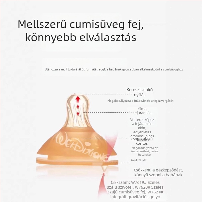 Widie Bear cumisüveg és szívószál kiegészítők, szilikon nano-ezüsttel, széles szájú, univerzális