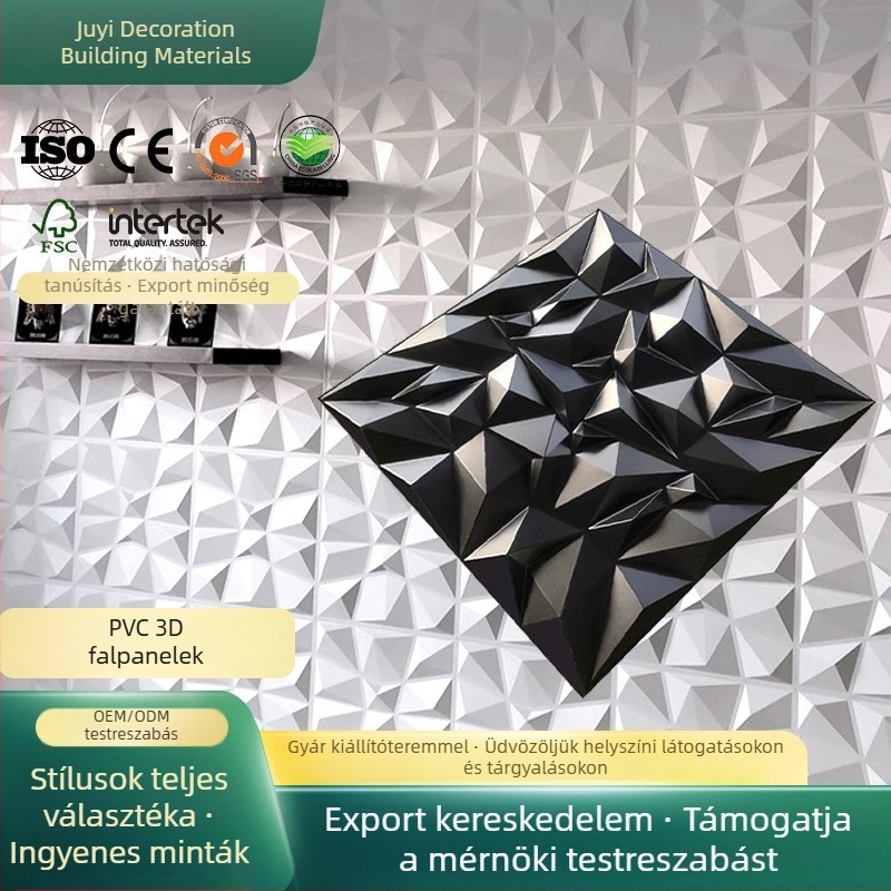 PVC 3D falpanelek — dekoratív relieves háttérfal a nappaliba