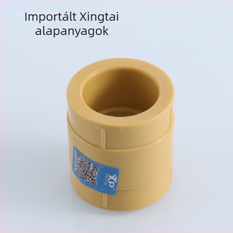 Sárga PPR csőillesztékek 1/2-inch és 3/4-inch csövekhez, azonos átmérő, egyenes csatlakozók otthoni vízvezetékhez