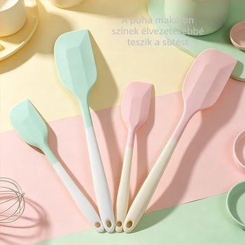 Integrált szilikon spatula, nagy méretű, puha spatula süteményekhez és krémekhez, élelmiszer-minőségű, tapadásmentes konyhai spatula.