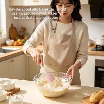 Integrált szilikon spatula, nagy méretű, puha spatula süteményekhez és krémekhez, élelmiszer-minőségű, tapadásmentes konyhai spatula.
