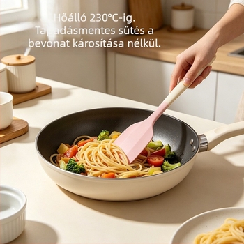 Integrált szilikon spatula, nagy méretű, puha spatula süteményekhez és krémekhez, élelmiszer-minőségű, tapadásmentes konyhai spatula.