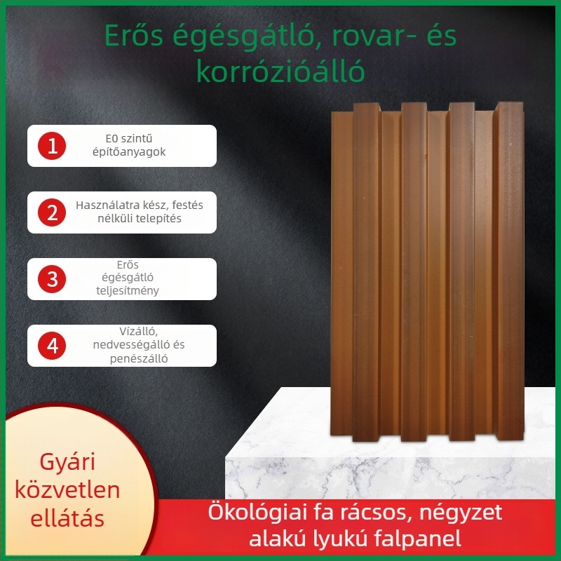 PVC rácsos falpanel bambusz-fa rostból, WPC falburkolat hátfal, ökológiai fa festés nélkül, testreszabható