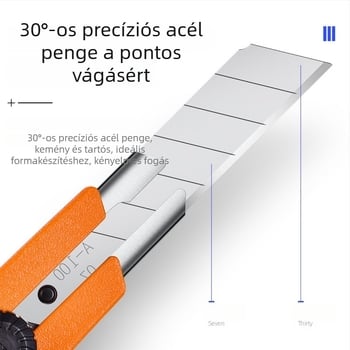 Extra nagy 25 mm-es univerzális kés tartóval és pengemellékekkel - PC test, sárga vagy piros